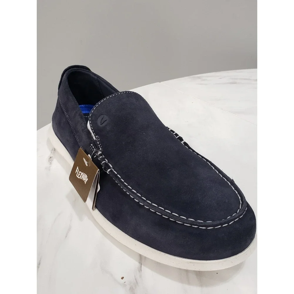 NEW NO BOX - Size 11.5 WIDE CLARKS‎ Men's Flexway Step Light Navy Suede 26176955